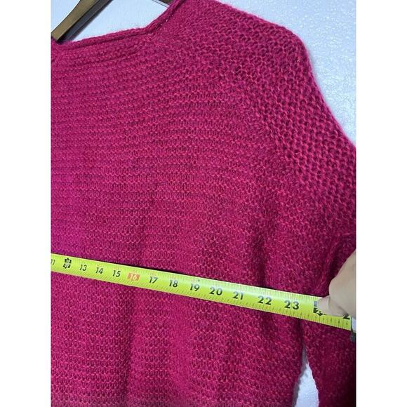 Free People All Mine Sweater Raspberry Size XS Pink V Neck Alpaca Wool - Picture 9 of 9
